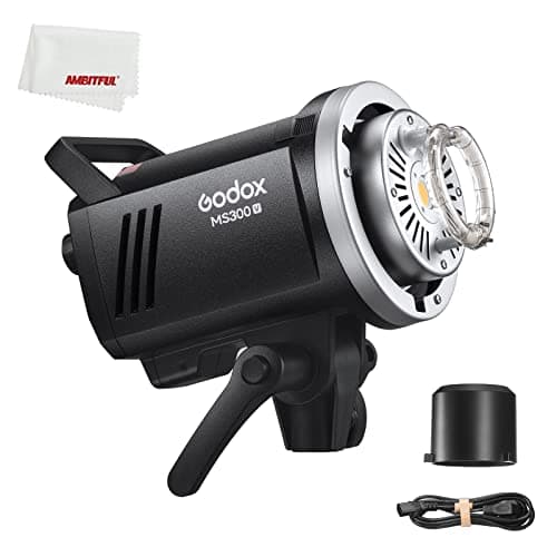 Image of Godox MS300-V MS300V 300W Studio Strobe Flash,5800K±200K,GN58,2.4G Wireless System, Clear LCD Panel,with LED Modeling Lamp, Recycle Time 0.1～1.8S, Bowens Mount Monolight for Photography Flashligh