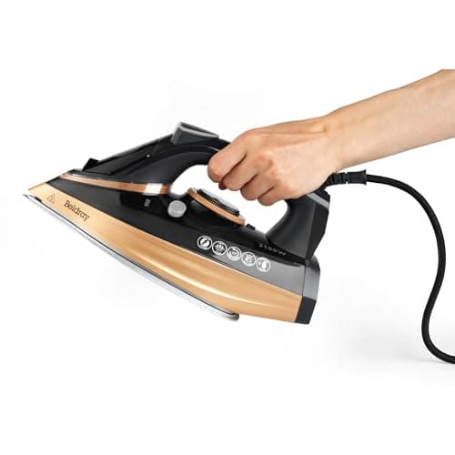 Image of Beldray BEL0820NC-150 Steam Iron - Ultra Ceramic Dual Soleplate Technology, 300ml, Variable Steam Control, 200 G/Min Steam Shot, Anti-Calc & Anti-Drip, Comfortable Grip Handle, 3100W, Copper Edition