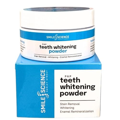 Image of Smile Science Harley Street Pap Teeth Whitening Powder - Stain Removal - Enamel Remineralisation -Tooth Powder for Teeth Stain Removal - Whitening Toothpaste- 30g Jar