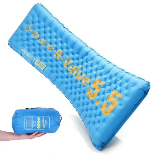 Image of Trekology R5 Insulated Sleeping Mat - SGS-Certified 5.5 Winter Camping Mat, 10cm Thick 190x63cm Wide Inflatable Sleeping Mat, 150kg Capacity, Camping Mattress Pad, 780g, All Seasons, R5