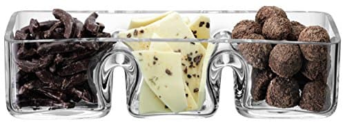 Image of LSA International Serve Trio Dish L30cm Clear| 1 Unit | Mouthblown & Handmade Glass | SZ04