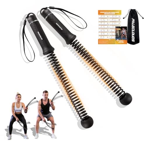 Image of Paleclouds Ropeless Battle Rope, Upgrade Weighted Cordless Battle Ropes with Training Poster & Storage Bag, Portable Silent Home Workout Equipment for Full Body Toning, HIIT & Cardio(1.46Kg)