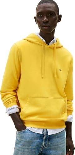 Image of Tommy Hilfiger Men ESSENTIAL TERRY HOODY MW0MW37235 Pullover Hoodie, YELLOW, XL