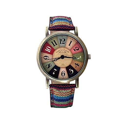 Image of Watches For Women With Multicolour Rainbow Pattern Women Simple Watches Girls Teenager Fashion Elegant Classic Casual Analogue Wrist Watches for Ladies
