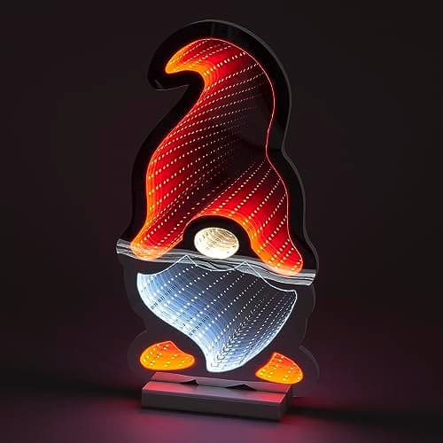 Image of Snowtime 40cm LED Infinity Standing Gonk Red Hat Christmas Decoration IF04983