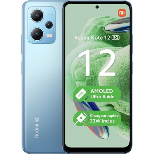Image of Xiaomi Redmi Note 12 5G 16,9 cm (6.67") Double SIM hybride Android 12 USB Type-C 4 Go 128 Go 5000 mAh Bleu