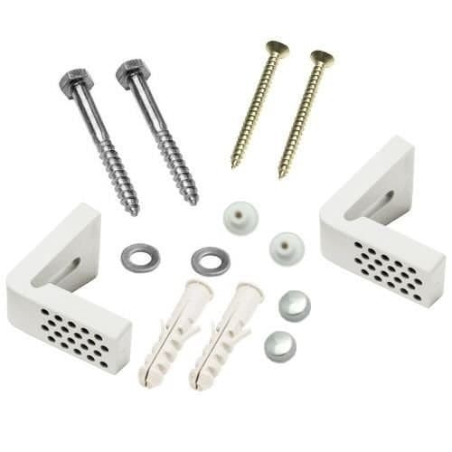 Image of Taps2Traps® Angled Floor WC Toilet Pan/Bidet Side Fixing Bathroom Fitting Kit Inc Brackets