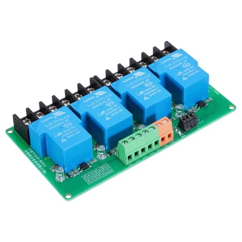 Image of sourcing map 1 Pcs DC 24V 4 Channel Relay Module Switch Board Shield 30A High or Low Level Trigger for Electronics Industrial Home Automation