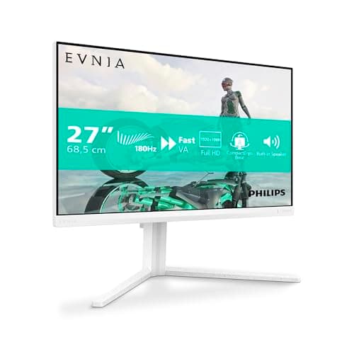 Image of Philips Evnia 27M2N3201A - 27 inch Full HD gaming monitor, IPS, HDR10, 180 Hz, 0.5 ms, FreeSync Prem, G-Sync Comp, Height Adjust, HDR10 (1920x1080, 2x HDMI, DisplayPort) White