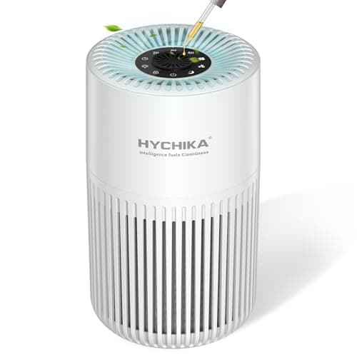 Image of HYCHIKA Air Purifier for Bedroom Home - Quiet HEPA Filter Cleaner with Fragrance Sponge & 3 Speed for Dust, Pet,Better Sleep, Air Freshener, Odour, Smoke, Office, Desktop
