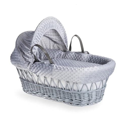 Image of Clair de Lune Dimple Grey Wicker Moses Basket