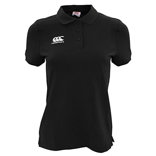 Image of Canterbury Women's Waimak Cotton Polo Shirt | Rugby Shirt | Casual Polo Shirt, Black, 10