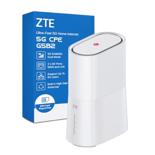 Image of ZTE G5B 2 5G WiFi 6 Router AX3600, Dual Band 2.4GHz/5GHz, High-Gain Antennas + 2 External Ports, 5G NR SA/NSA, Gigabit Ethernet, Unlocked CPE, Up to 64 Devices