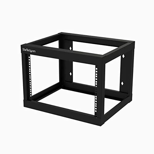 Image of StarTech.com 2-Post 6U Heavy-Duty Wall-Mount Network Rack, 19" Open Frame Server Rack, 18" Deep, Wall Mount Data Rack for IT / AV / Patch Panel / Computer Equipment (RK619WALLO)