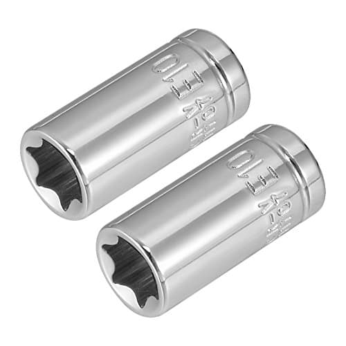 Image of Sourcingmap 2Pcs 1/4-inch Drive E10 External Torx Shallow Socket, Cr-V Steel