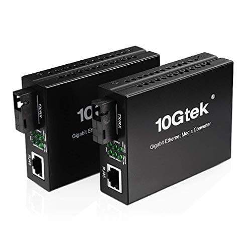 Image of H!Fiber.com a pair of Bidi Gigabit Ethernet Media Converter, 1.25G SFP to RJ45 Fiber to copper, Built-in Bidi SFP Transceiver (1000Base-LX, 20km, singlemode simplex SC)