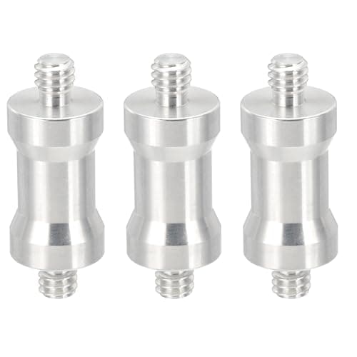 Image of PATIKIL Camera Spigot Screws Converter 1/4" to 1/4" Male to Male, 3 Pack Tripod Screw Adapter Spigot Stud for Light Stand Hot Shoe Cold Shoe Adapter Ball Head Flash, Silver