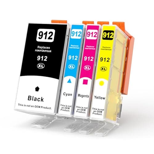 Image of 912XL Ink cartridges 4-Pack Replacement for HP 912XL Ink Cartridges Multipack 912 for HP OfficeJet 8010 8012 8014 8015 8017 OfficeJet Pro 8020 8024 8023 8025 (Black Cyan Magenta Yellow)
