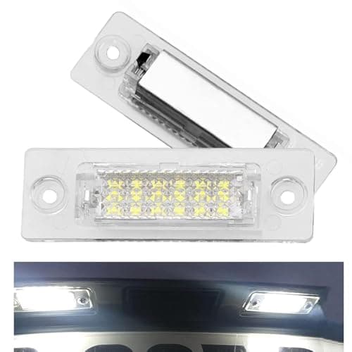 Image of Pulchra License Number Plate Light LED Rear Number Plate Light For VW T5 Caddy Golf Jetta Pa-ss-at Skoda 6000K Xenon White 2Pcs