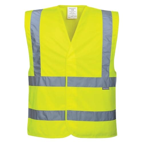 Image of Portwest C470 Reflective Hi Vis Safety Vest Band and Brace Waistcoat Security Traffic Construction Workwear, Yellow, L/XL