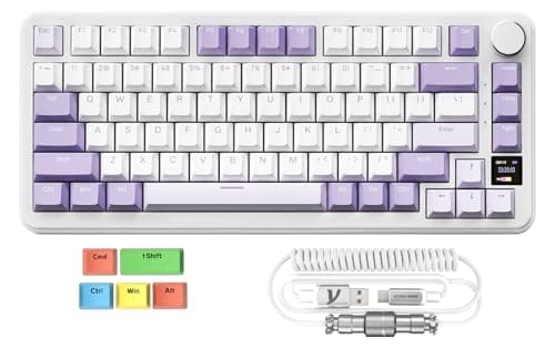 Image of MAMBASNAKE x ATTACK SHARK X85PRO Gasket Mechanical Keyboard, 75% Wireless Gaming Keyboard with TFT Screen&CNC Knob, 2.4Ghz/BT5.1/USB-C, 5 Layer Padding, Hot-Swap Linear Switch, RGB, for PC,MAC,QMK