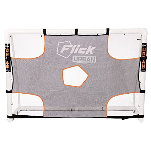 Image of Football Flick Urban Target Sheet 8 x 6 | Weather-Resistant Mesh with 5 Target Zones for Shooting & Free Kick Practice | Attaches to Goals with Velcro Straps
