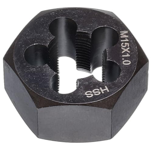 Image of sourcing map Hex Threading Die M15 x 1 Metric Thread Right Hand High Speed Steel Rethreading Fixed Die Screw Cutting Tapping Repair Tool