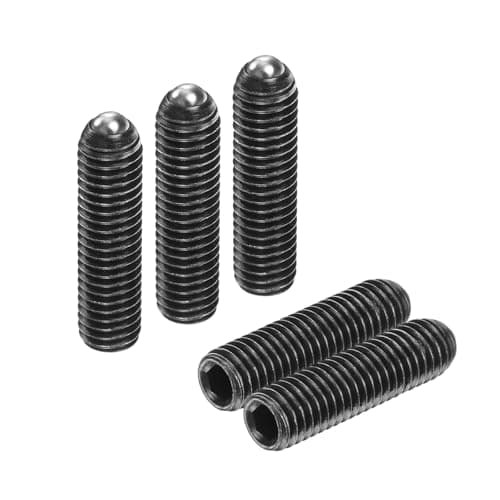 Image of sourcing map 5pcs Screw Thread Ball Plunger M8 x 30mm High Carbon Steel Hex Socket Spring Plunger Ball for Lubrication Pneumatic Tools, Black