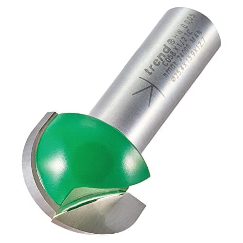Image of Trend CraftPro Cavetto Router Cutter, 1/2 Inch Shank, 12.7mm Radius and 25.4mm Cut Diameter, Tungsten Carbide Tipped, C058X1/2TC