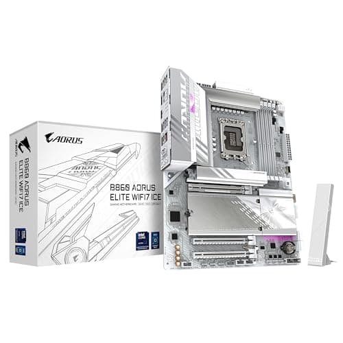 Image of GIGABYTE B860 AORUS ELITE WIFI7 ICE Motherboard - Intel Core Ultra Series CPUs, 14+1+2+1 Phases VRM, up to 9200MHz DDR5, 1xPCIe 5.0 + 2xPCIe 4.0 M.2, 2.5GbE LAN, WIFI 7, USB 4