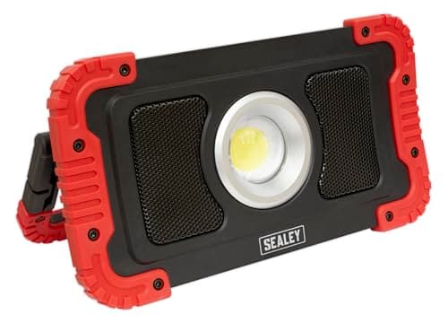 Image of Sealey LED100WS 20W COB LED Rechargeable Floodlight with Wireless Speakers & Power Bank