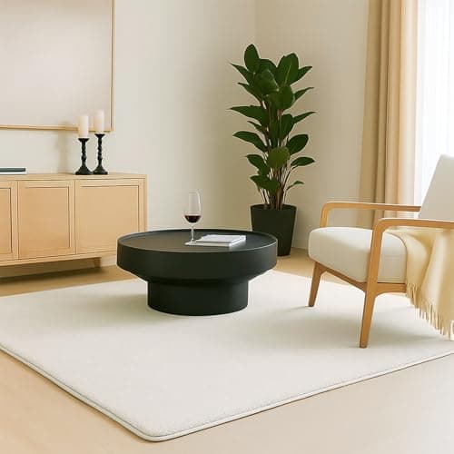 Image of VOUNOT® Fluffy Rugs for Living Room and Bedroom, Soft Shaggy Floor Carpets with Non Slip Backing & Extra Underlay, Machine Washable, Large Area Rug, Modern & Cosy Home Decor, 240x340cm, Cream