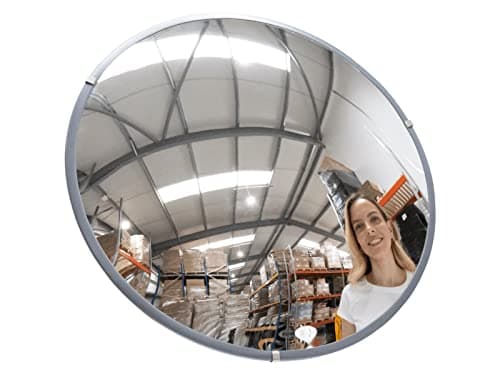 Image of Convex Safety Mirror - Indoors or Outdoors with Acrylic Face (45cm or 60cm Diameter) (60cm) - The Workplace Depot