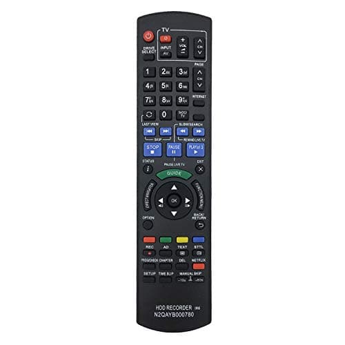 Image of MYHGRC New Replacement Panasonic N2QAYB000780 Remote Control Compatible with Panasonic HDD Box Recorder TV DVD Recorder DMR-HWT230EB DMR-HWT130EB DMR-PWT635 BLU RAY - No Setup Required