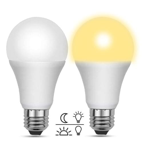 Image of Akynite 12W Dusk to Dawn LED Light Bulbs E27 Warm White 3000K, 1200LM, Auto On Off, Porch Light Bulb with E27 Edison Screw, Dusk Dawn Light Sensor Bulbs for Outdoor Security Lighting, 2pcs