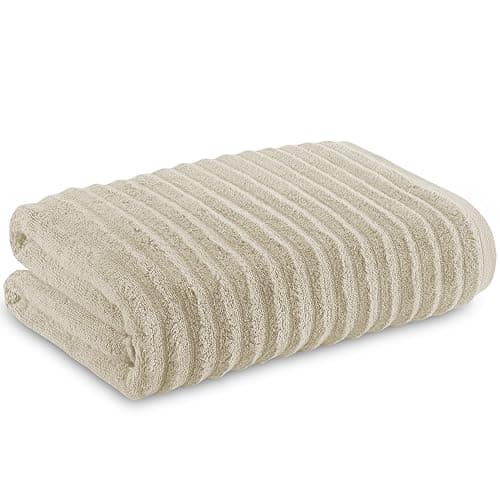 Image of Towelogy Bamboo Extra Large Bath Towels (90x140cm, 1 Pack) - Highly Absorbent & Fast Drying Bath Sheets OEKO-TEX CERTIFIED (Ivory, 1)