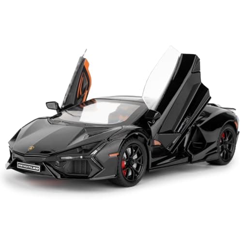 Image of imtfzct Lamborghini Reventon 1/24 Die-cast Model Car with Sound, Light and Pullback, Collectible Toy Car, Gift for Children (Black)