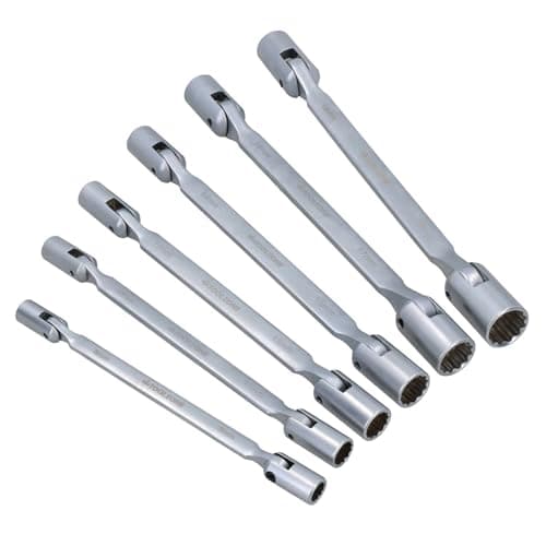 Image of AB Tools 6pc Double End Flexible Socket Wrench Metric Spanner 8-19mm 12 Point TE844