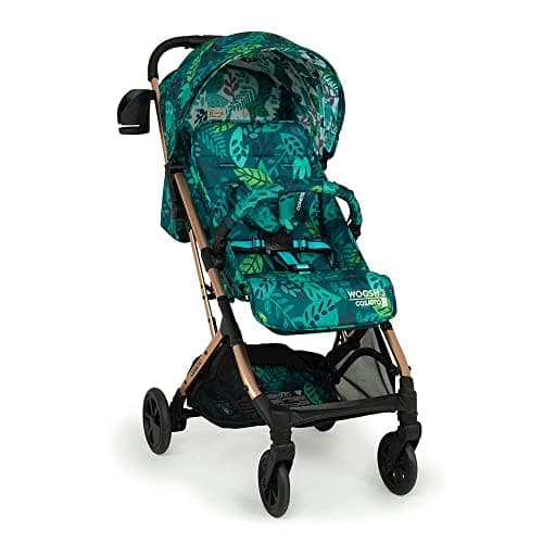 Image of COSATTO Woosh 3 Pushchair – Lightweight Stroller Birth to 25kg - One Hand Easy Fold, Compact, Telescopic Handle, Extra Large Shopping Basket, Cup Holder, Bumper Bar & Raincover (Midnight Jungle)
