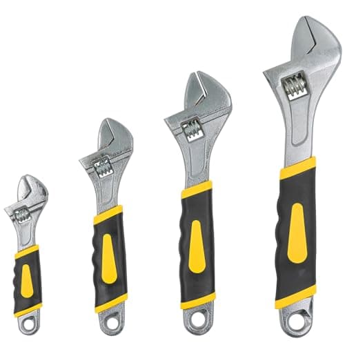 Image of Anhoer 4-Piece Adjustable Spanner Set (150/200/250/310mm), Heavy Duty Carbon Steel Shifting Wrench with Metric Scale, Wide Jaw Plumbing & Mechanic Tools for Home DIY, Garage and Workshop