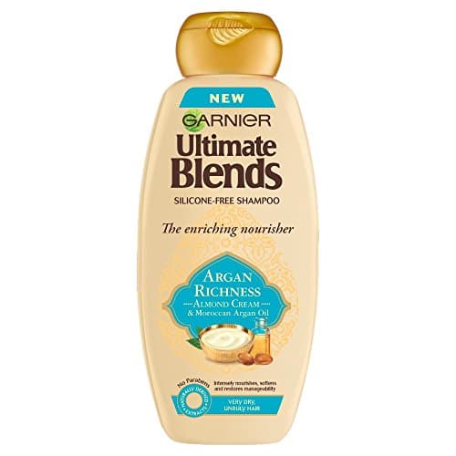 Image of Garnier Ultimate Blends Argan Oil and Almond Cream Dry Hair Shampoo, 360ml