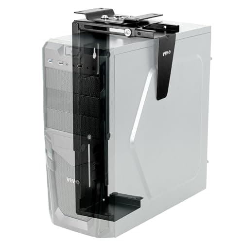 Image of VIVO Adjustable Under Desk and Wall PC Mount, Computer Case Holder with Swivel Action and Secure Locking, Black, MOUNT-PC01