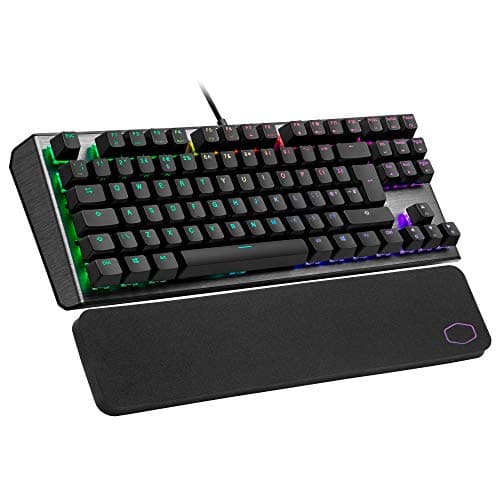 Image of Cooler Master CK530 V2 Tenkeyless Mechanical Gaming Keyboard - Per-Key RGB Backlighting, On-the-Fly Controls, Aluminium Top Plate and Wrist Rest Included - UK Layout/Red Switches