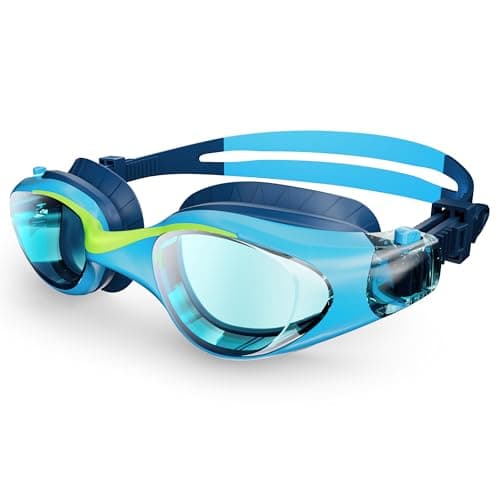 Image of HIGAHY Kids Swimming Goggles - Adjustable Anti Fog Swimming Goggles Kids 6-14 years, UV Resist Junior Swim Goggles, Wide Clear Vision and Anti-Leak for Boys Girls