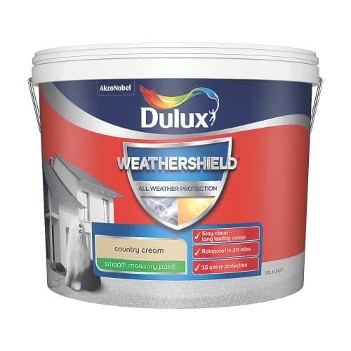 Image of Dulux Weathershield All Weather Protection Smooth Masonry Paint 10L - County Cream