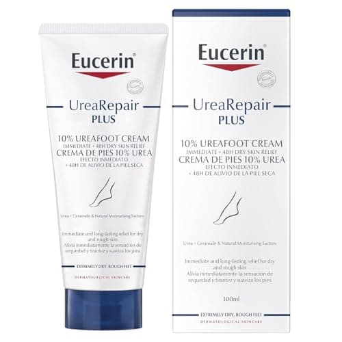 Image of Eucerin UreaRepair Plus 10% Urea Foot Cream 100ml, Intensive Moisturising Foot Treatment for Dry, Cracked Feet and Heels, with Ceramide & Natural Moisturising Factors, Fast-Absorbing Moisturiser