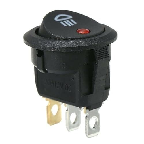Image of 23mm On Off Rocker Switch Round 12V Red Led Fog Light Lamp Symbol Car Van Truck