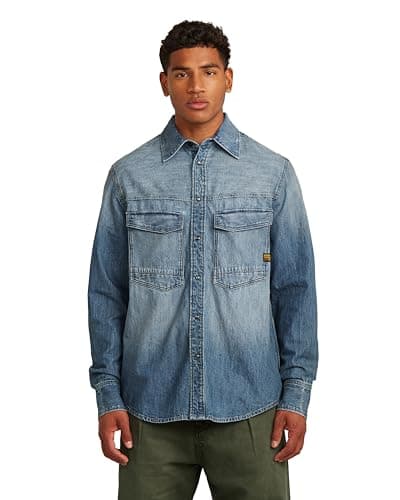 Image of G-STAR Men's Dakota Regular Shirt, Size: M, Color Blue