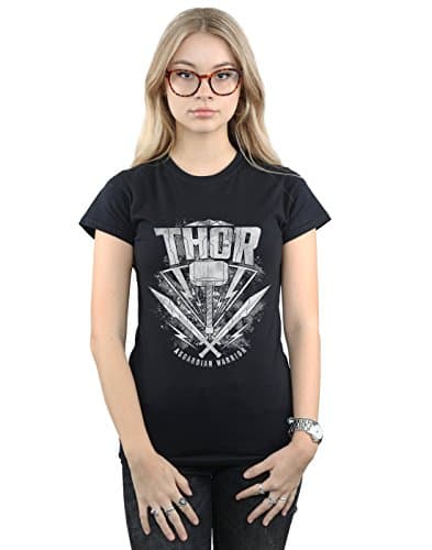 Image of Marvel Women's Thor Ragnarok Hammer Logo T-Shirt Black X-Large