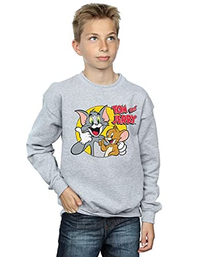Image of Absolute Cult Tom And Jerry Boys Thumbs Up Sweatshirt Sport Grey 9-11 Years